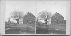 SA0352 - Photograph of a view of the Shirley, MA, looking south and showing buildings associated with the Church Family. Identified on the back.